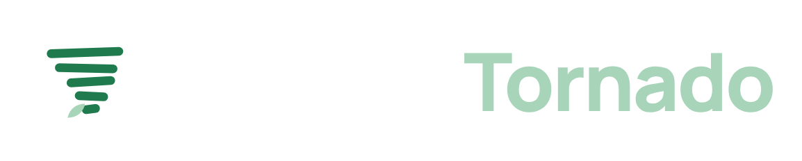 Grønne Tornado logo i hvid
